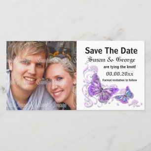 Reserve A Data Noivado, foto azul roxa, PERSONALIZAR