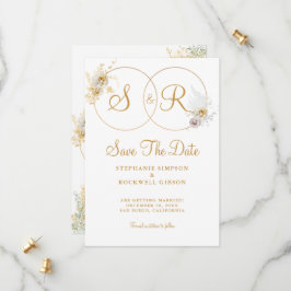Reserve A Data Nome Do Monograma Dourado Casamento Inicial Salvar