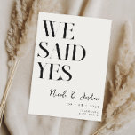 Reserve A Data Nós Dissemos Sim Moderno Casamento Simples Chic<br><div class="desc">Dissemos que sim casamento moderno,  exceto a data com design chic elegante e estilo minimalista.</div>