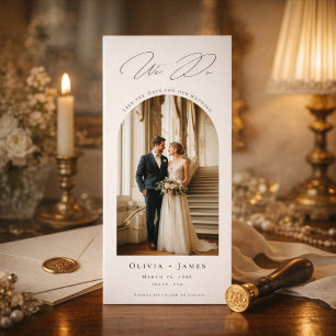 Reserve A Data Nós Fazemos Arco Elegante Foto Casamento Dinheiro 