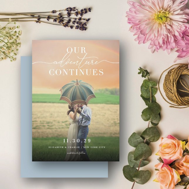 Reserve A Data Nossa Aventura Continua O Estilo De Foto De Script (Criador carregado)