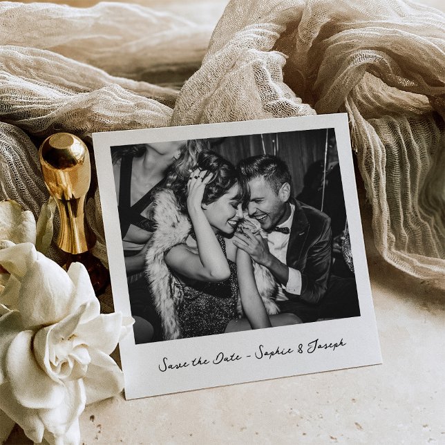 Reserve A Data Nostalgia | Olhar de Foto Instantânea Casamento (Criador carregado)