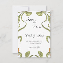 Reserve A Data Nouveau Art Floral Weding Date (Salvar Data)