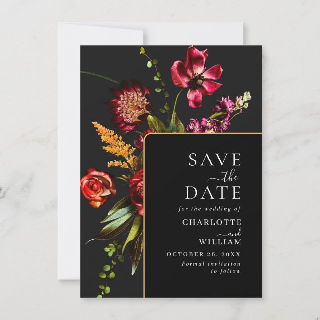 Reserve A Data Nouveau Garden Flowers Casamento Código QR (Frente)