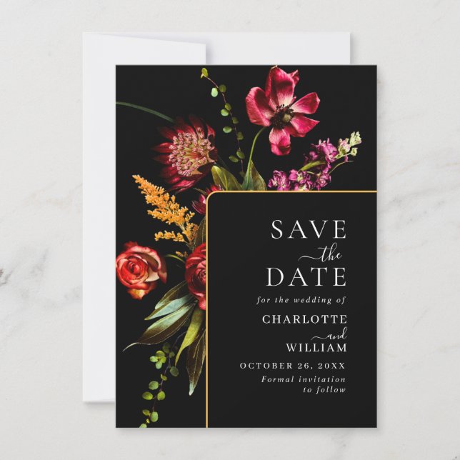 Reserve A Data Nouveau Garden Flowers Casamento Código QR (Frente)