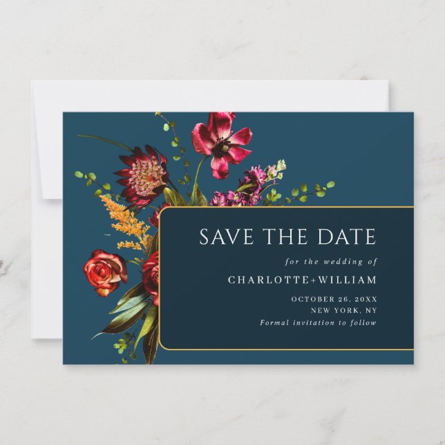 Reserve A Data Nouveau Garden Flowers Casamento Código QR (Frente)
