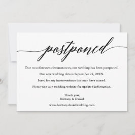 Reserve A Data Nova Carta De Data De Casamento Adiada Pela Caligr