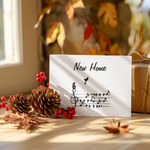 Reserve A Data Nova casa, música, carregando de pássaros, chave