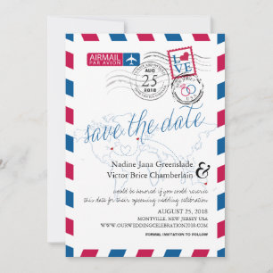 Reserve A Data Nova Jersey Irlanda Austrália Airmail Salvar a Dat