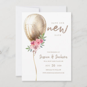 Reserve A Data Novo Balão de Beige de Adiamento de Casamento de