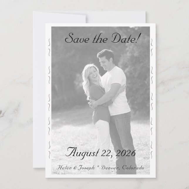 Reserve A Data Nuptial Grace Wedding Flat Save The Date Card (Frente)