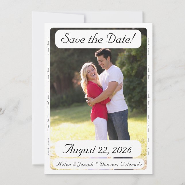 Reserve A Data Nuptial Grace Wedding Flat Save The Date Card (Frente)