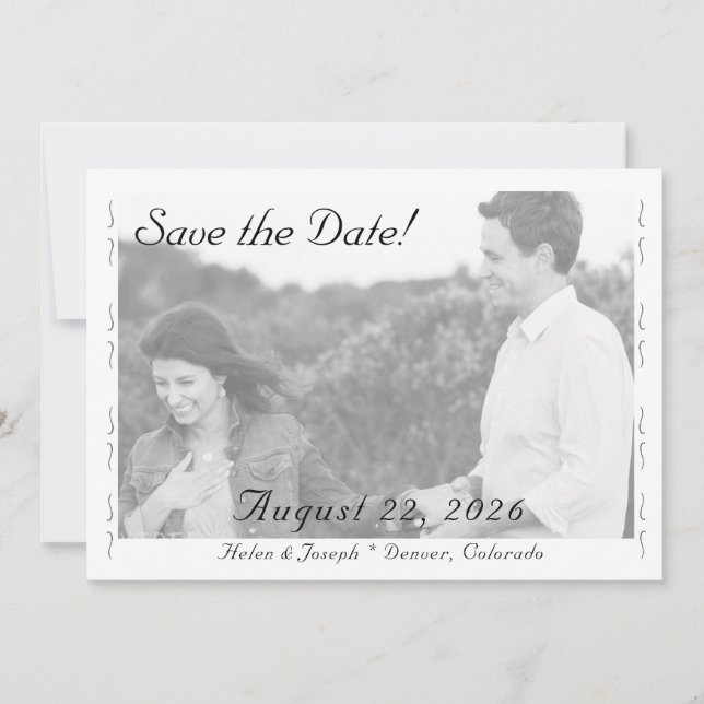 Reserve A Data Nuptial Grace Wedding Flat Save The Date Card (Frente)
