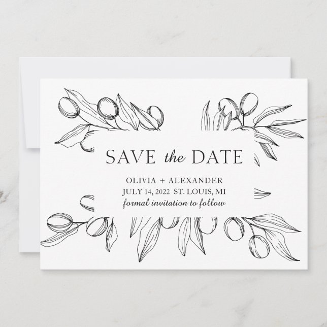 Reserve A Data O Ar Deixa A Olive. Casamento de Verão Botânico (Frente)