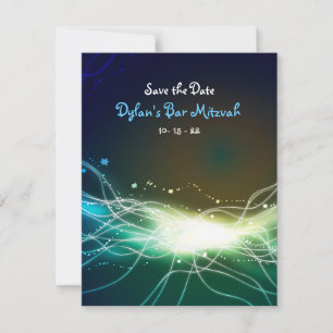 Reserve A Data O brilhante Bar Neon Star Mitzvah salva a data