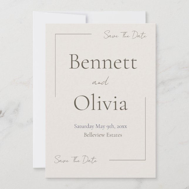 Reserve A Data O Casamento Da Época Suave Salva A Data (Frente)