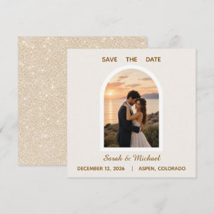Reserve A Data O Casamento de Foto Arco Moderno Save the Date