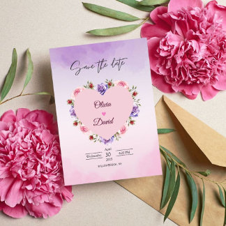 Reserve A Data O Casamento Floral De Blush Moderno Elegante Salva