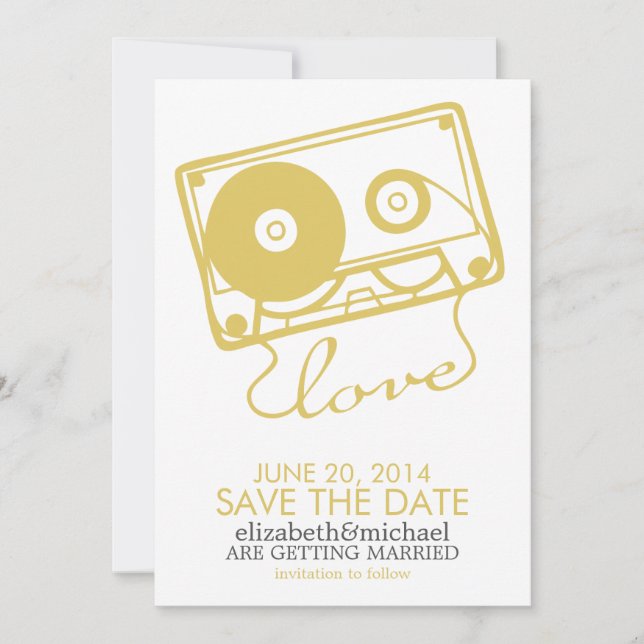 Reserve A Data O Casamento The Perfect Mix Salve a Data {amarelo} (Frente)
