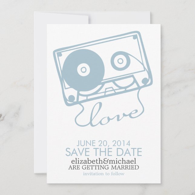 Reserve A Data O Casamento The Perfect Mix Save the Date {azul cl (Frente)