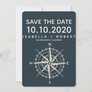 Reserve A Data O Compass Azul   Casamento Salvar a Data