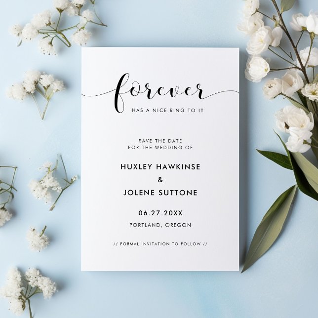 Reserve A Data O Forever tem um belo anel nele, Simple Elegant (Criador carregado)