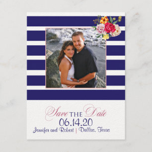 Reserve A Data O marinho e cora economias do casamento da flor da