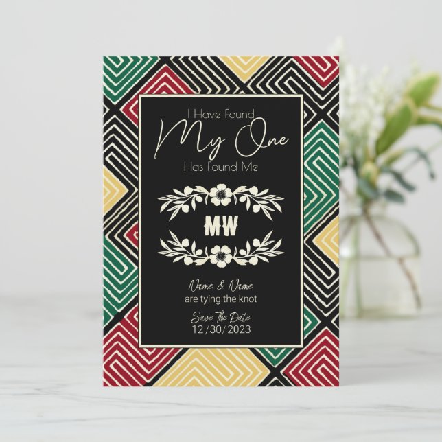 Reserve A Data O MEU JÁ ME Encontrou Casamento Tribal Africano (Em pé/Frente)