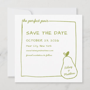 Reserve A Data "O Par Perfeito" Foto De Casamento De Pear Verde
