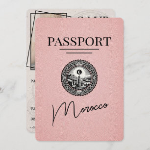 Reserve A Data O Passaporte De Marrocos Rosa Salva A Data
