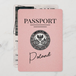 Reserve A Data O Passaporte De Polônia Rosa Salva A Data
