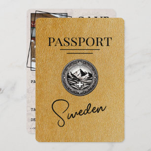 Reserve A Data O Passaporte De Suecia Dourado Guarda A Data
