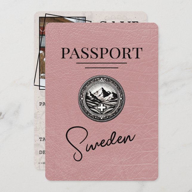 Reserve A Data O Passaporte De Suecia Dusty Salva A Data (Frente/Verso)