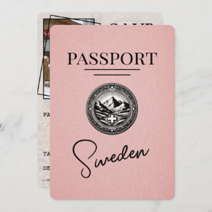 Reserve A Data O Passaporte De Suecia Rosa Salva A Data