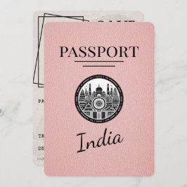 Reserve A Data O Passaporte Indiano Rosa Salva A Data