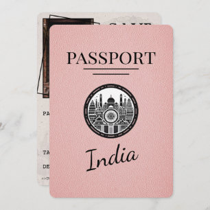 Reserve A Data O Passaporte Indiano Rosa Salva A Data