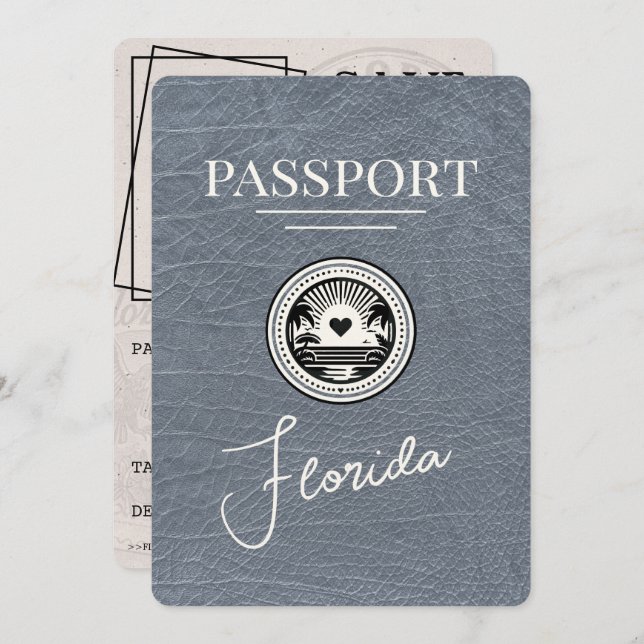Reserve A Data O Passaporte Silver Florida Salva A Data (Frente/Verso)