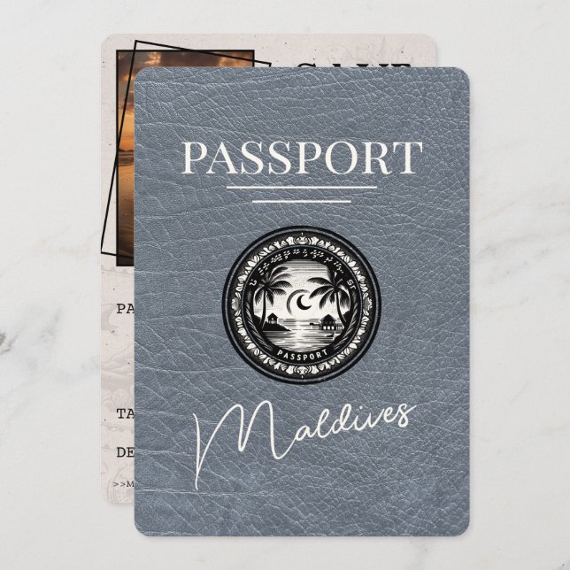 Reserve A Data O Passaporte Silver Maldives Salva A Data (Frente/Verso)
