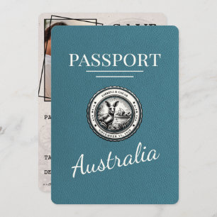 Reserve A Data O Passaporte Teal Austrália Salva A Data