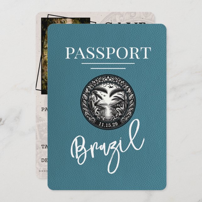 Reserve A Data O Passaporte Teal Brasil Salva A Data (Frente/Verso)