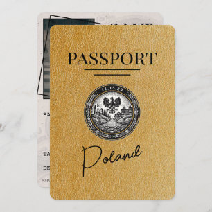 Reserve A Data O Polônia Passport Dourado Salva A Data