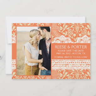 Reserve A Data O PORTADOR salva a data/anúncio fotográfico