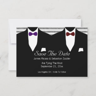 Reserve A Data O Sr. e o Arco de Suit Tie Gay Salvem a Data Casam
