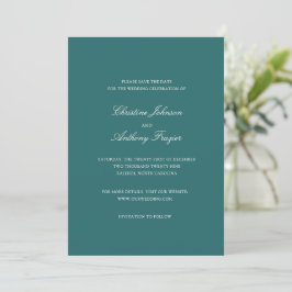 Reserve A Data Old Money Teal Classic Wedding