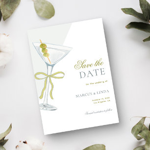 Reserve A Data Olive Martini French Coquette Laço Casamento Vinta