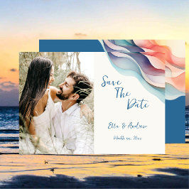 Reserve A Data Onda de Cor Abstrata Moderna, Foto