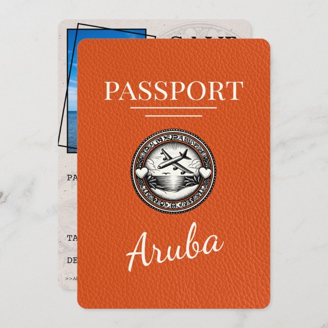 Reserve A Data Orange Aruba Passport Salvar Data (Frente/Verso)