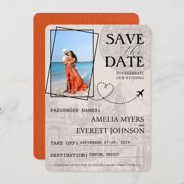Reserve A Data Orange Cancun Passport Salvar Data (Frente/Verso)