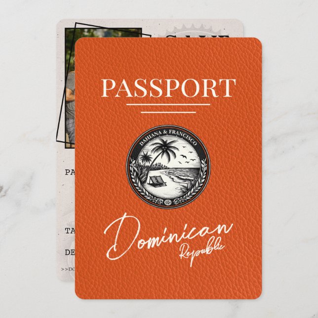 Reserve A Data Orange Dominican Republic Passport Salvar Data (Frente/Verso)