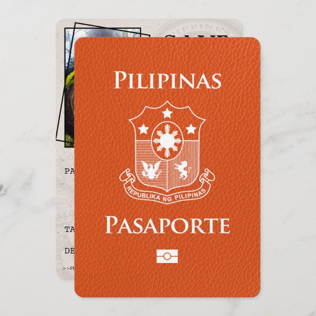 Reserve A Data Orange Filipinas Passaporte Salvar Data (Frente/Verso)